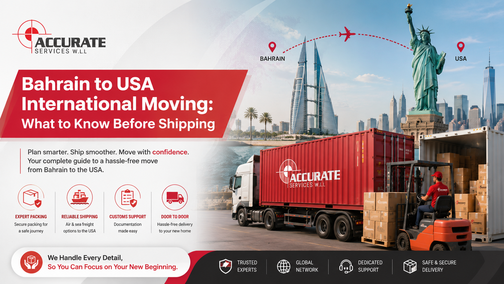 Bahrain to USA International Moving: What to Know Before Shipping